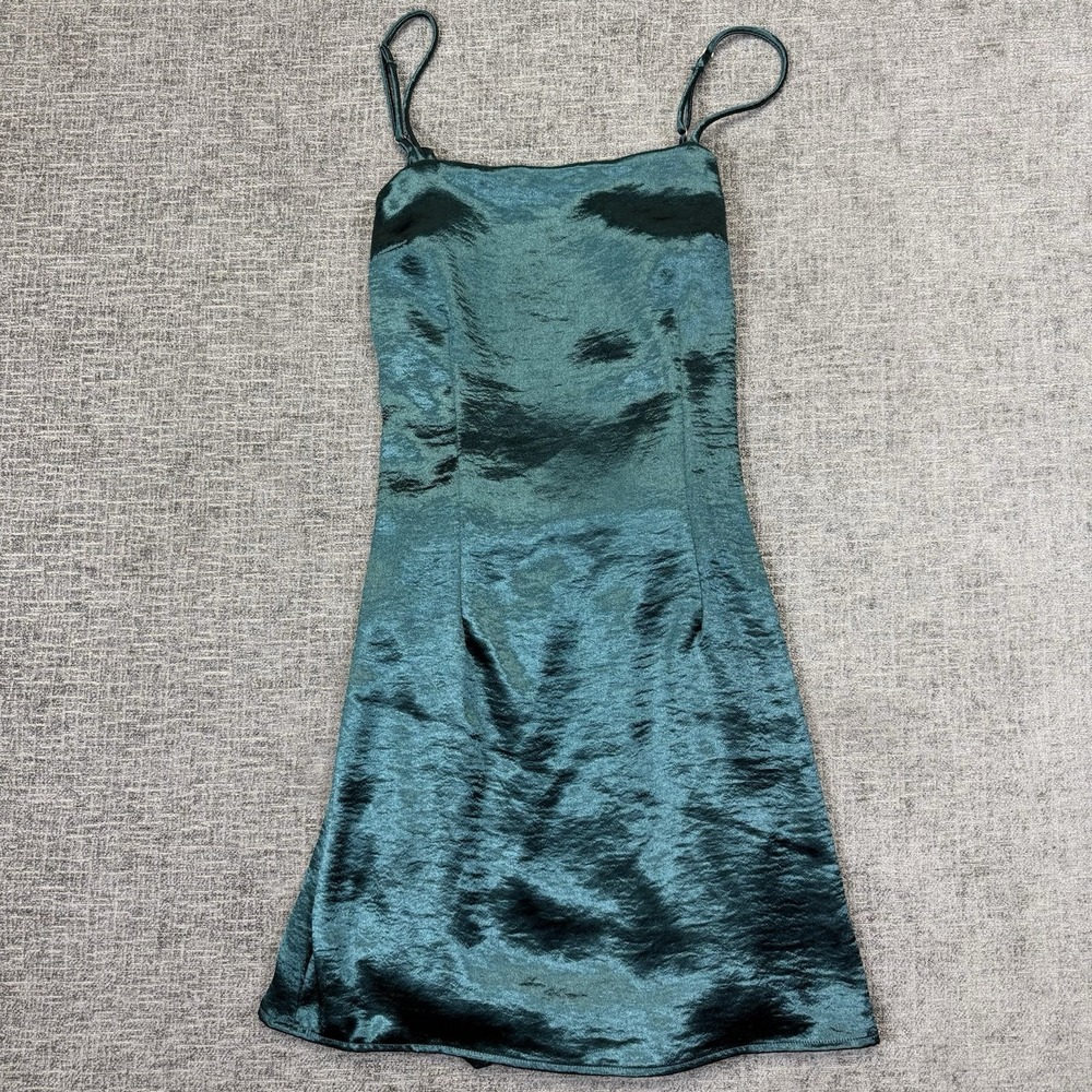 Women's Lucy In The Sky Satin Green Mini‎ Dress Size Medium Dance